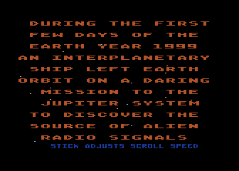 Quest of the Space Beagle (Atari 8-bit) screenshot: The introduction