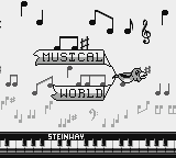 Parasol Stars: The Story of Bubble Bobble III (Game Boy) screenshot: The intro for Musical World