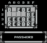 Mega Man IV (Game Boy) screenshot: The password screen