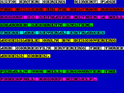 Cerius (ZX Spectrum) screenshot: Mission briefing
