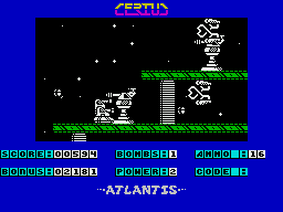 Cerius (ZX Spectrum) screenshot: Level 2 has some new enemies