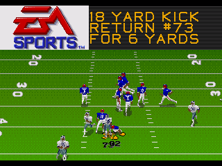 Madden NFL 95 (Genesis) screenshot: A gain of 6 yards