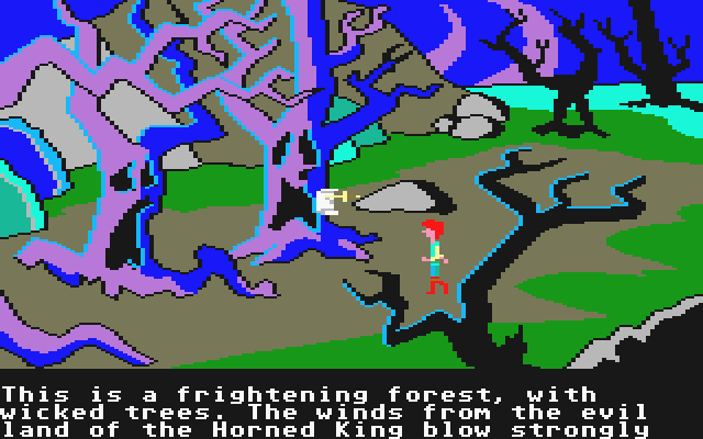 The Black Cauldron (Atari ST) screenshot: What a gloomy forest!