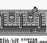 Knight Quest (Game Boy) screenshot: Trying out different attacks on enemies is essential for victory