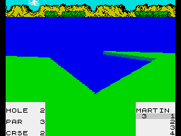 Leader Board (ZX Spectrum) screenshot: This hole is unusually-placed