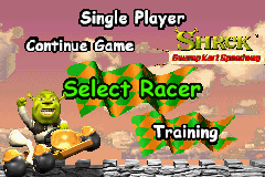Shrek: Swamp Kart Speedway (Game Boy Advance) screenshot: Single player modes