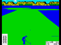 Leader Board (ZX Spectrum) screenshot: At the first tee