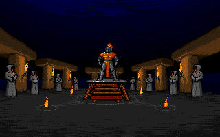 Moonstone: A Hard Days Knight (Amiga) screenshot: Offer a magic item at Stonehenge to restore lost lives