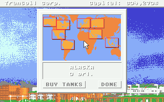 Black Gold (Atari ST) screenshot: Buying tanks