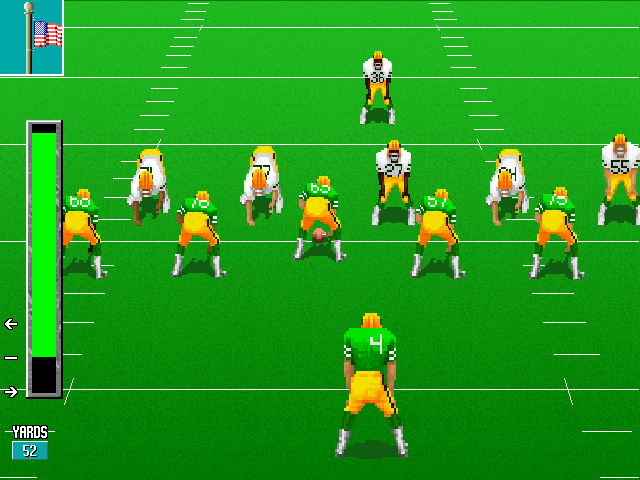 Unnecessary Roughness (DOS) screenshot: Making a field goal practice kick.