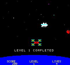 Probe 3 (Oric) screenshot: Level completed