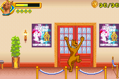 Scooby-Doo 2: Monsters Unleashed (Game Boy Advance) screenshot: When you complete a level, Scooby does a little dance