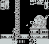 Mega Man IV (Game Boy) screenshot: This boss needs to be shot in the eyes when they are open
