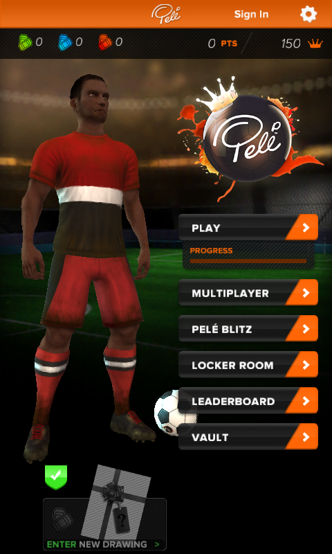 Pelé: King of Football (Android) screenshot: Main menu