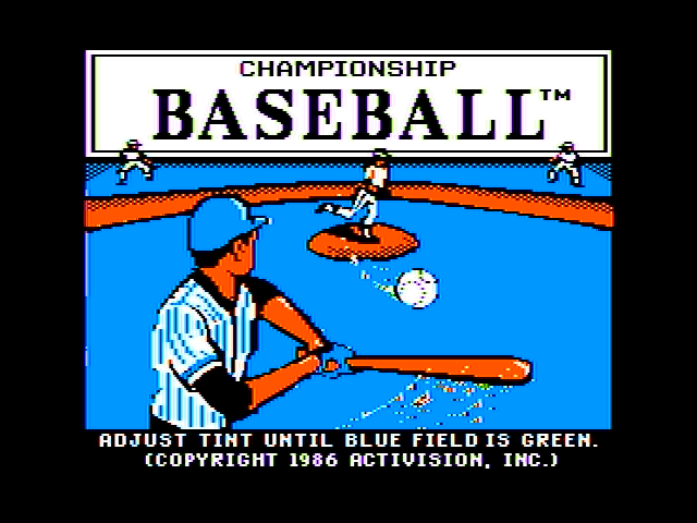 Championship Baseball (Apple II) screenshot: Title screen