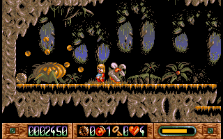 Nicky Boom (Amiga) screenshot: Pumpkin monster