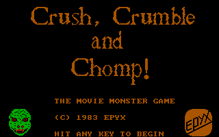 Crush, Crumble and Chomp! (DOS) screenshot: Title screen