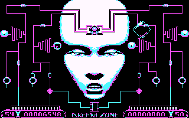 Extase (DOS) screenshot: Game in progress (CGA)