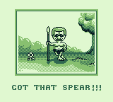 The Humans (Game Boy) screenshot: Got that spear!