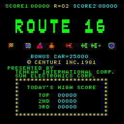 Route-16 (Arcade) screenshot: Title Screen