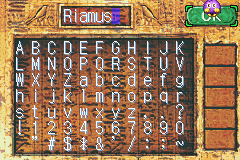 Yu-Gi-Oh!: Reshef of Destruction (Game Boy Advance) screenshot: Name your character