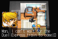 Yu-Gi-Oh!: Reshef of Destruction (Game Boy Advance) screenshot: Talking with Joey at the start of the game