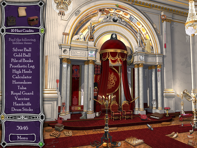 Hidden Mysteries: Buckingham Palace (Windows) screenshot: Ballroom