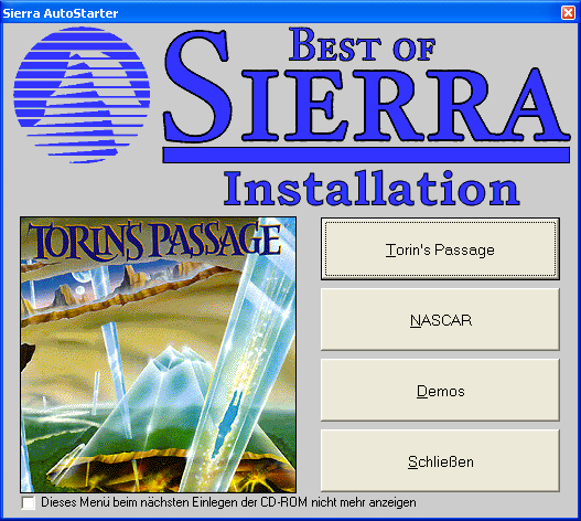 Best of Sierra Nr. 9 (Windows) screenshot: Autorun - game 1