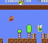 Super Mario Bros. Deluxe (Game Boy Color) screenshot: Chasing down a 1up mushroom.