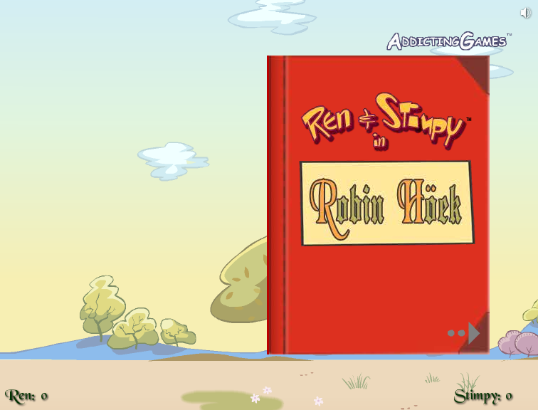 Ren & Stimpy in Robin Höek (Browser) screenshot: Title screen