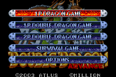Double Dragon (Game Boy Advance) screenshot: Main Menu