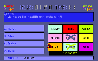 Trivia Trove (Amiga) screenshot: Crosses for right answers
