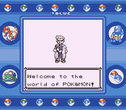 Pokémon Blue Version (Game Boy) screenshot: The beginning of the game