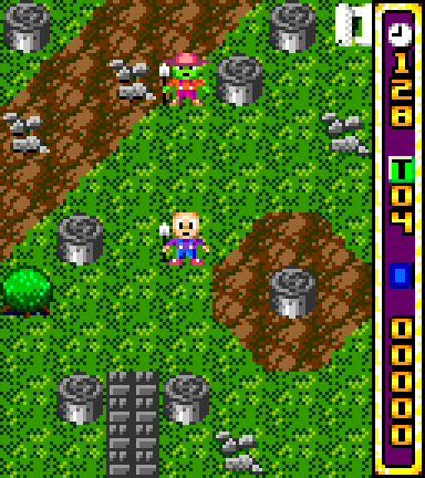 Dig It! (BREW) screenshot: Full screen action shot