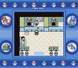 Pokémon Blue Version (Game Boy) screenshot: Chansey in a Pokémon Center