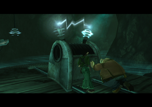 Beyond Good & Evil (GameCube) screenshot: Move the generator into position.