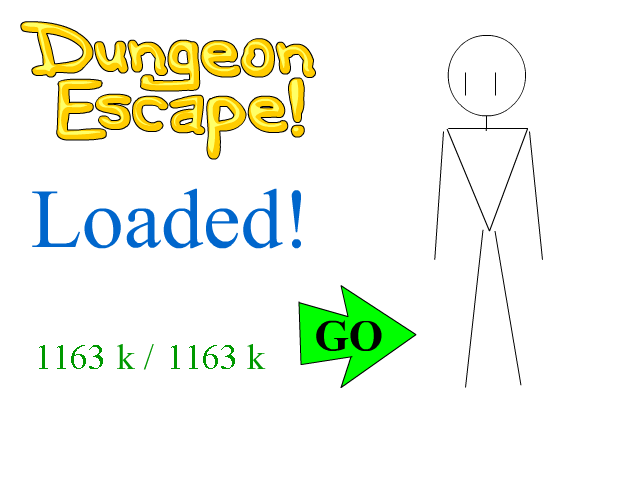 Dungeon Escape! (Browser) screenshot: Start screen