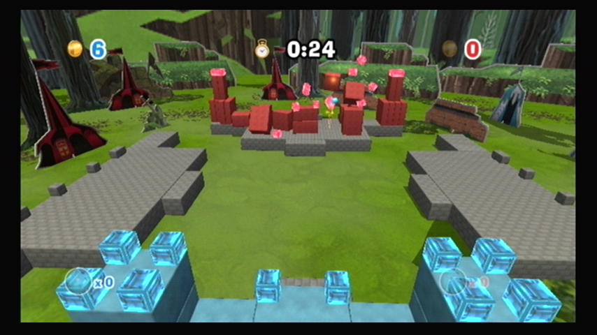 Boom Blox (Wii) screenshot: Knocking down a castle