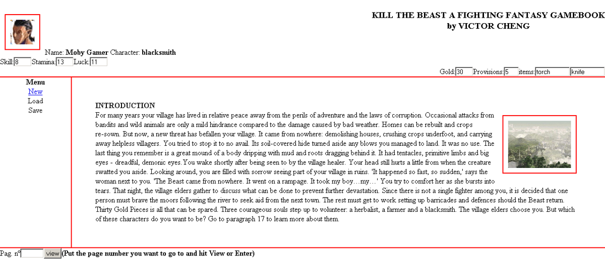 Kill the Beast (Browser) screenshot: Introduction