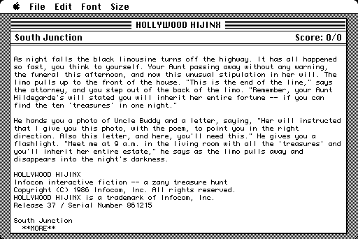 Hollywood Hijinx (Macintosh) screenshot: Title and introduction