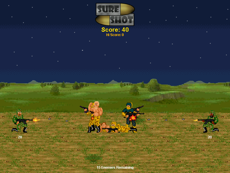Sure Shot (Windows) screenshot: Making a sandwich of meat and bullets.
