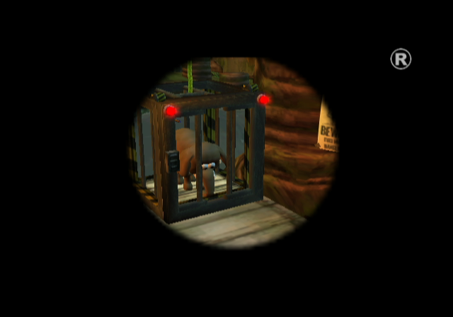 Wallace & Gromit in Project Zoo (GameCube) screenshot: Somebody's trapped that poor elephant.
