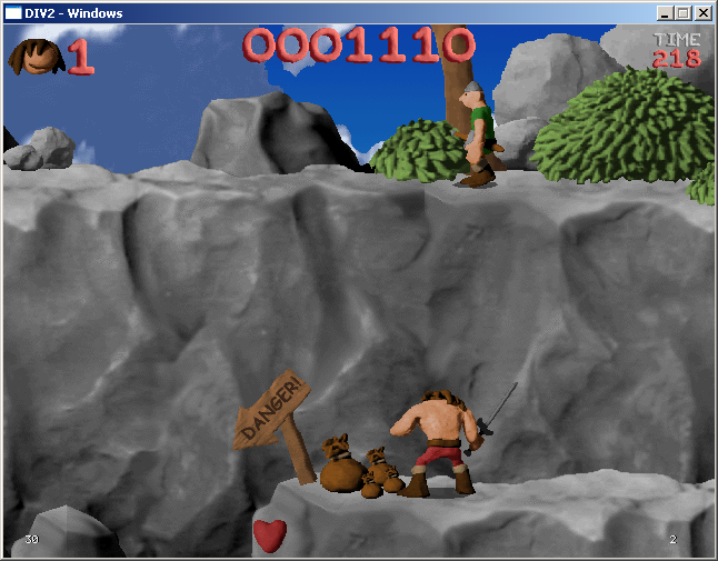 Bert the Barbarian (Windows) screenshot: Collect moneybags for higher scores