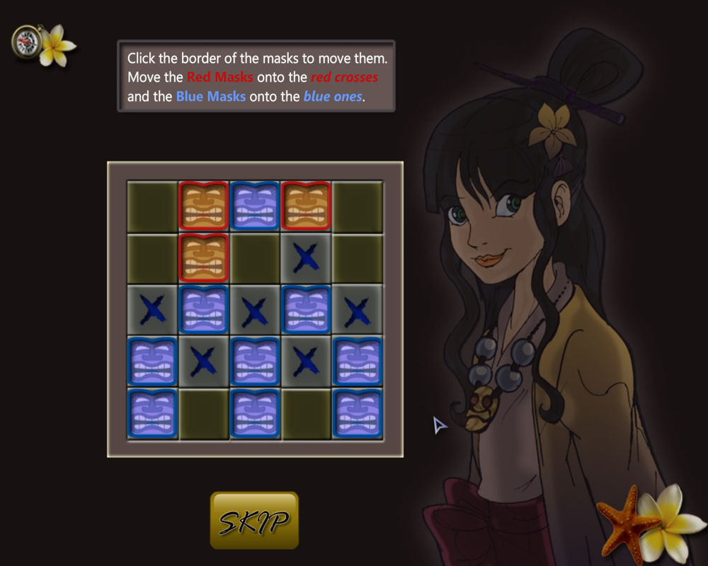 Tahiti Hidden Pearls (Windows) screenshot: Blocks puzzle
