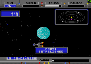 Starflight (Genesis) screenshot: orbiting a planet