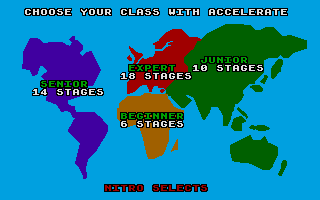 Super Hang-On (Atari ST) screenshot: Choose a difficulty level