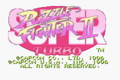 Super Puzzle Fighter II Turbo (Game Boy Advance) screenshot: Title Screen