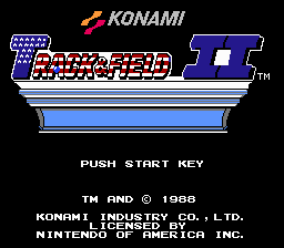Track & Field II (NES) screenshot: Title screen