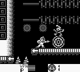 Mega Man II (Game Boy) screenshot: An enemy riding on a cog