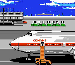 Track & Field II (NES) screenshot: Your athletes arrive at the airport